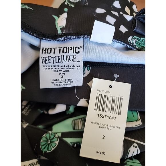 Hot Topic NWT Beetlejuice Chibi Strappy Suspender Skirt Plus Size 2X - Picture 5 of 5
